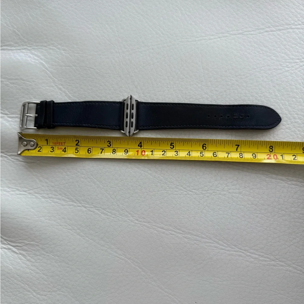 Hermes Navy Single Tour Leather 45mm Apple Watch Band - Picture 12 of 12